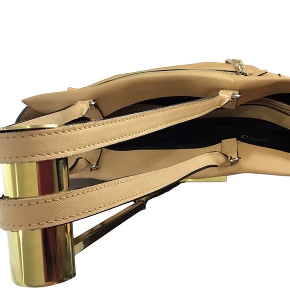 Rebecca Minkoff Monroe Leather Tote Color Biscuit - Picture 10 of 16